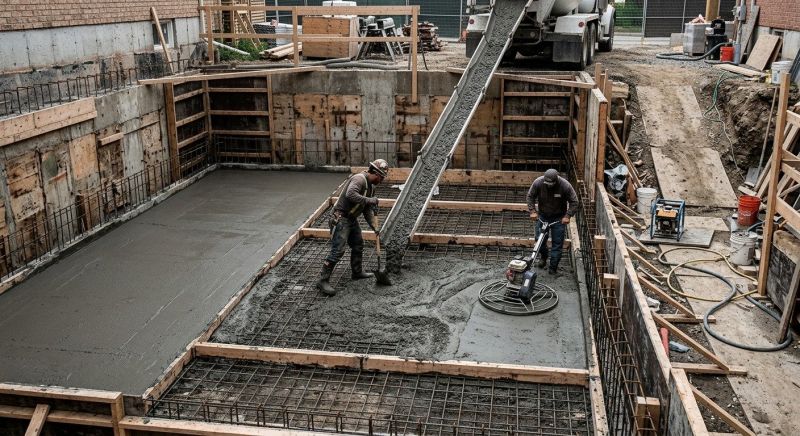 Basement Concrete Installation in Holly, MI