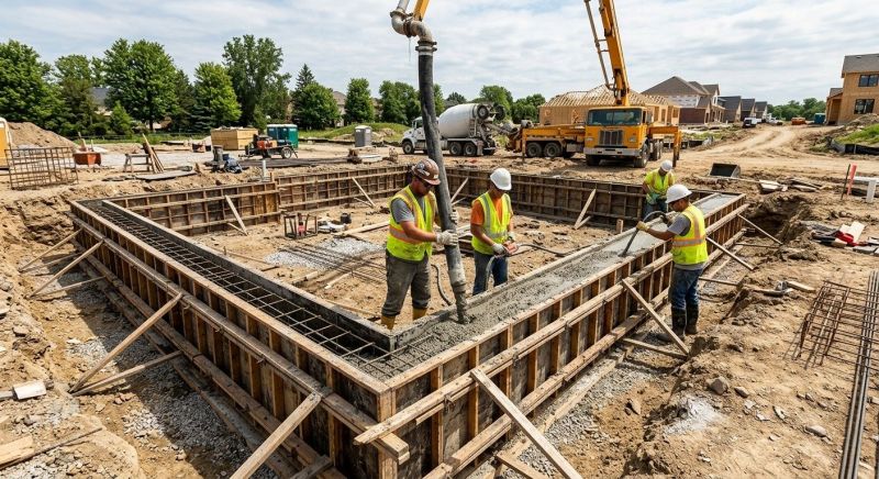 Foundation Pouring in Howell, MI